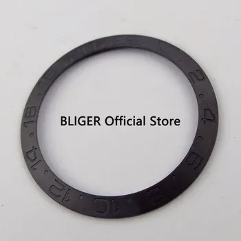 BLIGER 38MM Periat Complet Negru Bezel Ceramica Introduce Potrivi SUB Mișcarea Automată Bărbați Ceas BB18