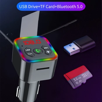 Bluetooth Car MP3 5.0 Handsfree Receptor Audio USB 2 PD Încărcător de Mașină MP3 BT Apel Încărcător de Telefon transmițător FM 30W Masina Dotari