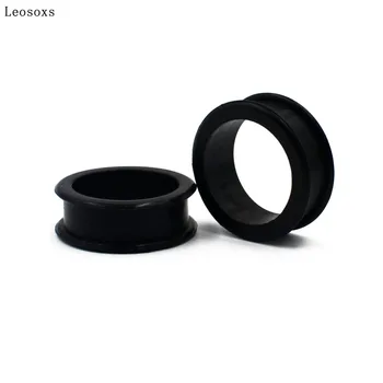 Leosoxs 1pair Silicon Negru/alb Transparent Gol Scripete Urechii de culoare Carne Ear Expander Piercing Bijuterii 3-76mm