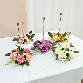 2022 20cm Frumos Trandafir Bujor Mătase Artificială Flori coroană de flori pentru sfeșnic Buchet Flores Acasă Petrecere de Nunta de Decorare