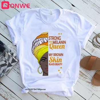 Frumusețea Africane Lady Femei tricou Negru African Fata de Luna Istoriei Femeie T-shirt Melanina Tee Shirt,Picătură Navă