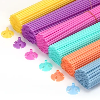 10pc Balon Latex Stick Multicolor Balon de Plastic Suport Pahare Macaron Bile Gonflabile de Nunta de Decorare Ziua de nastere Accesorii