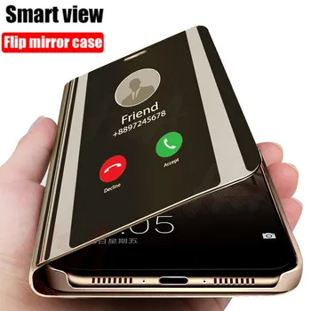 Pentru Samsung Galaxy M52 5G Caz Clear View Smart Mirror Flip Kickstand Caz de Telefon Pentru Samsung M52 M 52 SM-M526BR 6.7