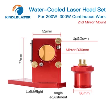 Capul Laser Set cu Apa de Răcire Interfață Oglindă Dia.30 Lentile/Dia.25 Lungime Focală 50.8&63,5 mm Integrative Mount Titularului(Roșu)