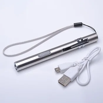 USB Reîncărcabilă Lanterna LED-uri de Înaltă calitate, Puternic Mini Lanterna LED-uri XML Design rezistent la apa Pen Agățat Cu Clip de Metal