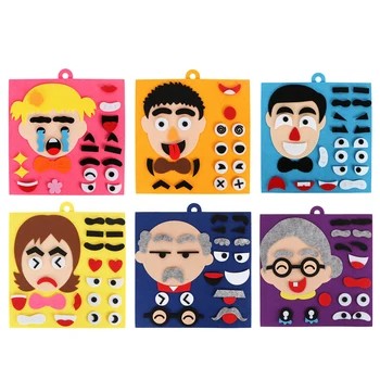 DIY Jucării Emoție Schimba Puzzle Jucarii Creative Expresii Faciale Schimbarea la Fata Jucărie Puzzle Îmbunătăți Hands-on de Capacitatea de Jucărie pentru Copii