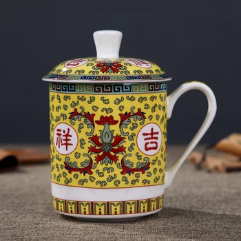 Jingdezhen porțelan ceramică cupe mari cu capac drinkware cană de Porțelan întâlnire cadou cana de Birou despre 500ml