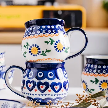 În stil European Cadou Cani Ceramice Creativ Stil Popular Cesti de Mare capacitate Retro Marca căni de Ceai Ceașcă Kawaii Cana