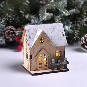 Craciun cu LED-uri Lumina Casa din Lemn Luminos Cabină de Crăciun Decoratiuni Pentru Casa DIY de Crăciun Ornamente pentru Pomul de Cadouri pentru Copii de Anul Nou