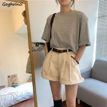 Maneci scurte T-shirt Femei Slim Solidă Bază de Vară O-Gat Femei de Toate-meci Ulzzang Moale Respirabil coreeană Stil de Moda de petrecere a timpului Liber