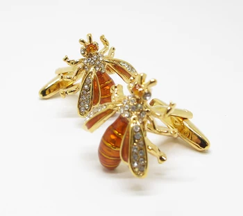 IGame Viespe Butoni de Aur de Culoare Noutate de Albine Design Drăguț Cristal Insecte Serie de Alama de Calitate Materialul Transport Gratuit