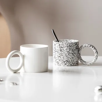 Nordic Creative Inel Mare Ocupe De Căni De Lapte Ceașcă De Cafea De Birou Acasă Drinkware Cuplu Maner Suc De Apă Cana Cana