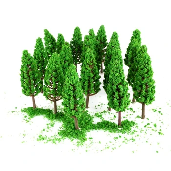 20buc 65mm Mini Model Copaci, Nisip de Construcție Tabelul DIY Material Plastic, Model Verde Pin Copac Peisaj de Grădină Copac Artificial