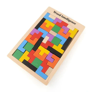 Colorate Din Lemn, Puzzle Tangram Jucării Joc De Tetris Preșcolar Magination De Educație Intelectuală Copil Jucărie Pentru Copii Cadouri Jucarii Pentru Copii