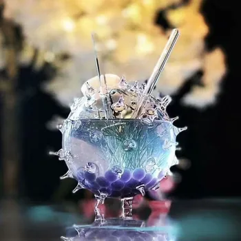 Creative Sferice Pahar de Cocktail Personalitate Mingea Cupa Moleculară Gourmet Afumat Ceașcă de Sticlă rezistente la Căldură Paie Cupa