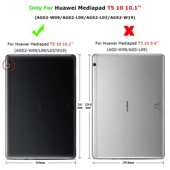 Pentru Huawei MediaPad T5 10 PU Caz din Piele Suport de Mână Cover Pentru Huawei T5 10 AGS2-L09/L03/W09/W19 10.1