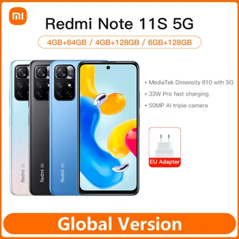 Versiune globală Xiaomi Redmi Notă 11S 5G Smartphone Dimensity 810 NFC 33W Pro Rapid de Încărcare de 50MP AI Triplă Camera