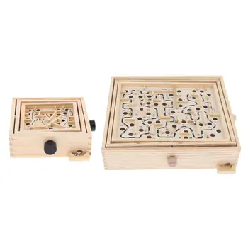 Lemn Puzzle Labirint Balance Board Șirag De Mărgele Labirint Joc Jucărie De Învățământ