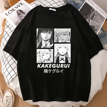 Anime Kakegurui Imprimare Femeie tricou Maneci Scurte Largi tricou Confortabil Respirabil Hip Hop Casual sex Feminin Grafic T shirt