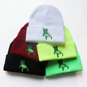 Froggy Scaun Broderie Căciulă Bărbați Femei Tricot Pălărie Jocuri Chelioși Cald Iarna Unisex Schi Hip-Hop În Aer Liber Capace