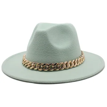 Fructe verzi fedora pălării pentru bărbați pălării doamnelor moda pătrat inel cataramă accesorii Panama pălării fedora en-gros шляпаженская