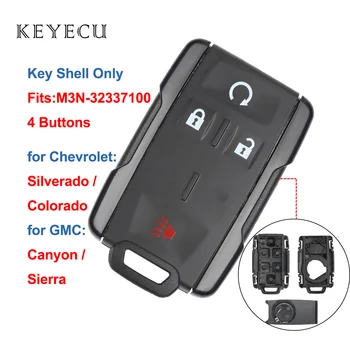 Keyecu Înlocuire Telecomanda Cheie Auto Shell Caz Capacul 4 Butoane pentru Chevrolet Silverado Colorado pentru GMC Canyon Sierra M3N-32337100