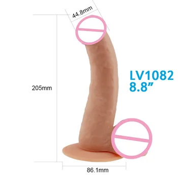 8.8 inch Vibrator Realist Dong Moale TPE Flexibile Mare Penis cu ventuza Puternica Stimularea Anală G-spot Sex Massaer pentru Femei