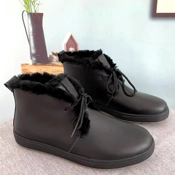 Cizme scurte pentru Femei de Brand de Iarna din Piele rezistent la apa Anti-Derapare Cizme de Zapada de Pluș Lână Cald Confortabil Pantofi pentru Femei