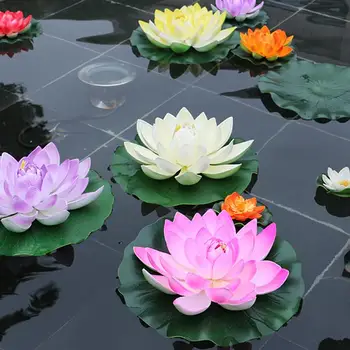 5pcs Artificiale Plutitoare Crin de Apă EVA Floare de Lotus 10cm Realiste Iaz de Lotus Rezervor de Plante Ornament de Gradina Decor Micro Peisaj