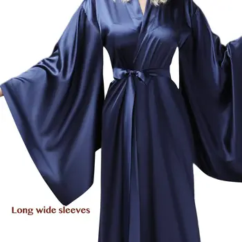 Albastru Pufos Rochii de Seara Satin de Matase Kimono-Halat pentru sedinta Foto, Pur Mireasa Foto Halate de Budoar Babyshower Rochie Custom Made