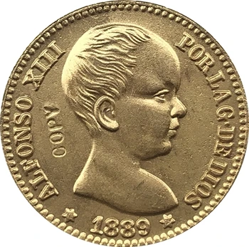 1889 Spania 20 de Pesetas - Alfonso al XIII-lea copia monede