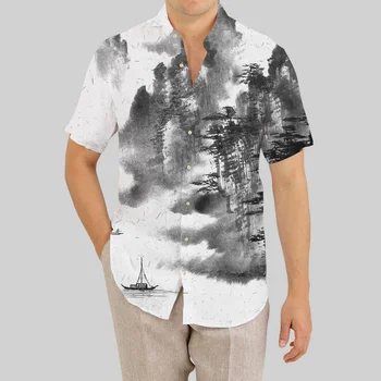 2023 Nou Cămăși Hawaiiene Îmbrăcăminte pentru Bărbați Grafica de Desen de Om Maneci Scurte Topuri Japoneză Hainele Supradimensionate Îmbrăcăminte Tricouri de Baieti
