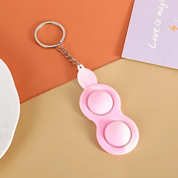 Moda mini degetului jucărie populară simplă gropiță împinge bule anti-stres parte curcubeu breloc din silicon moale de relief de stres jucărie