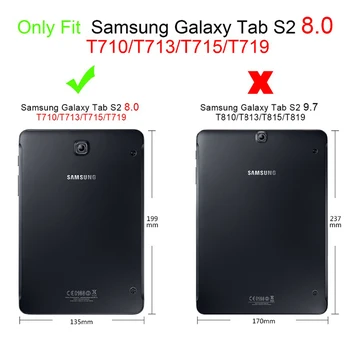 MTT PU Piele Caz Pentru Samsung Galaxy Tab S2 S 2 8 inch Magnetic Flip Stand de Protecție Funda Tableta Caz T715 T710 T715C T713
