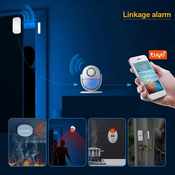 Tuya WIFI, Sistem de Alarma 120dB Funcționează Cu Google Alexa 433 Detector PIR Senzor de Usa Smart Home Securitate Smart Life App Hot
