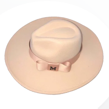 Noi Fedora pălărie de iarnă M logo-ul pălărie de top concav-convex picături de apă 9.5 cm refuz bărbații și femeile s-au simțit jazz big red шляпа женская