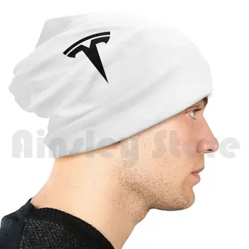 Negru Tesla Numai Logo-Ul Căciuli Pălărie Tricot Hip Hop Tesla Tesla Numai Logo-Ul T Tesla Tesla T T Doar Nici Un Text Tesla