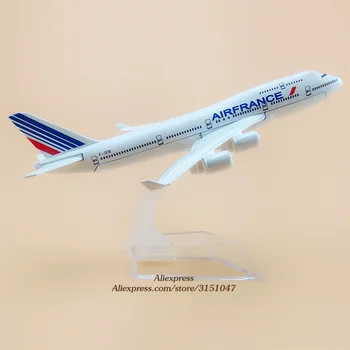 16cm Aliaj Metal de Air France Airlines Boeing 747 B747-400 Avion Model AirFrance Airways Avion Model de turnat sub presiune Avioane Jucarii Copii