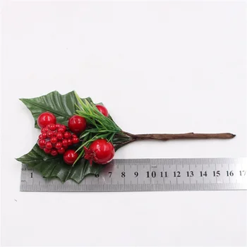 1 buc DIY Artificiale Roșu Boabe de Crăciun Fructe Buchet Home Decor Nunta Mini Coroană de flori Decor de Crăciun Nou An Cutie de Cadou Decorat