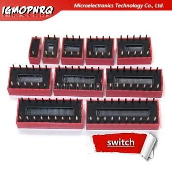 10BUC Diapozitiv de Tip Switch Module 1 2 3 4 5 6 7 8 9 10 12 Cam 2.54 mm Poziție Mod de BAIE Roșu, Teren Comutator Roșu Snap Switch