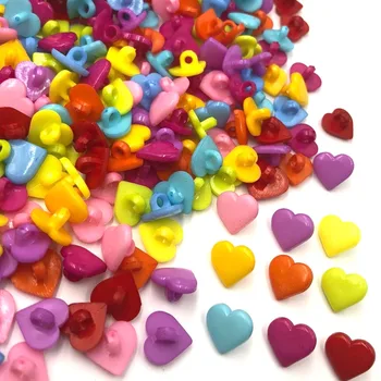 50/100buc 15mmx14mm en-gros de culoare bomboane inima butoane DIY copil îmbrăcăminte accesorii de cusut PT165
