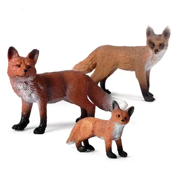 Noi DIY Simulare Animal Sălbatic Jucărie de Plastic de Acțiune din PVC, Model Fox Baby Cifrele de Colectare Papusa Jucărie pentru Copii Copil Cognitive Cadou