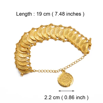 Anniyo turc Monedă Bratara Pentru Femei de Aur, Bijuterii de Nunta Turcia Banglet #249006