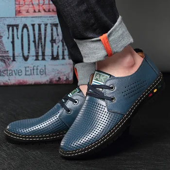 Barbati pantofi de Vară gol respirabil de afaceri Formal PU pantofi de piele pantofi de vara pentru bărbați sandale gaura de pantofi o pedala de pantofi