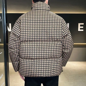 2022 New Sosire Bărbați De Iarnă Ține De Cald Ușor În Jos Jachete Carouri De Moda Coreeană Harajuku Casual, Haine De Brand De Haine