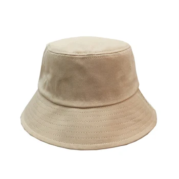 Bumbac Găleată Pălării Unisex Femei De Vară De Protecție Solară Panama Pălărie Bărbați De Culoare Pură De Pălării Pălării În Aer Liber Pescar Pălărie De Plajă Capac