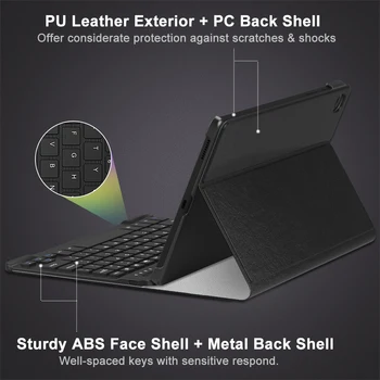 Caz de tastatură pentru Galaxy Tab S6 Lite 10.4 2020,PU Piele husa pentru Tableta Caz Coajă cu Detașabil Tastatură Wireless Pentru S6 Lite