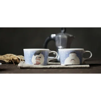 De Înaltă Calitate, Cani Ceramice Făcute În Japonia Om De Zapada Mic Dejun Lapte Cesti De Suc De Cana De Drăguță Ceașcă De Cafea Din Porțelan Maner De Desene Animate Alb