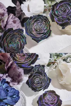 Vintage Twilight a Crescut Fundal Floral Argintiu cu Laser Strălucitoare Washi de COMPANIE pentru Luare de Card DIY Scrapbooking Plan Autocolant Decorativ