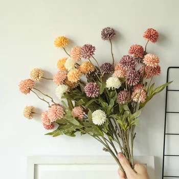 DIY Retro Flori Artificiale Buchet de Flori de Papadie Mingea Flori False Acasă Widding Accesorii de Mireasa Partid Decor en-Gros